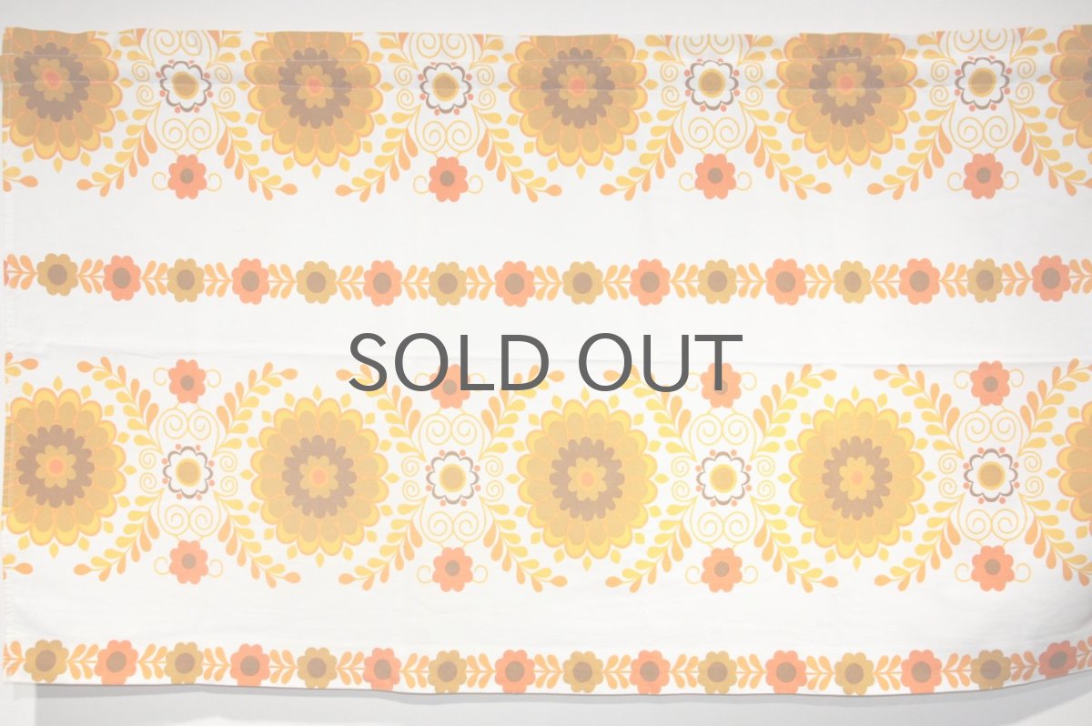 画像4: スウェーデン/ヴィンテージファブリック/カフェカーテン/オレンジ&ホワイト/180cm (4)