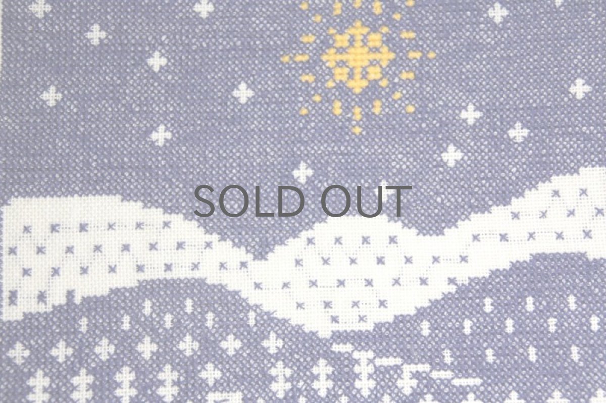 画像2: クリスマス北欧雑貨/スウェーデン/クリスマスクロスステッチ/ハンドメイド/ブルー星空＆教会 (2)