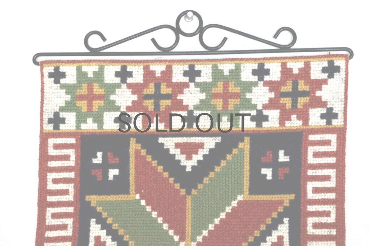 画像2: 北欧ビンテージ／スウェーデン／ツヴィスト刺繍／タペストリー (2)