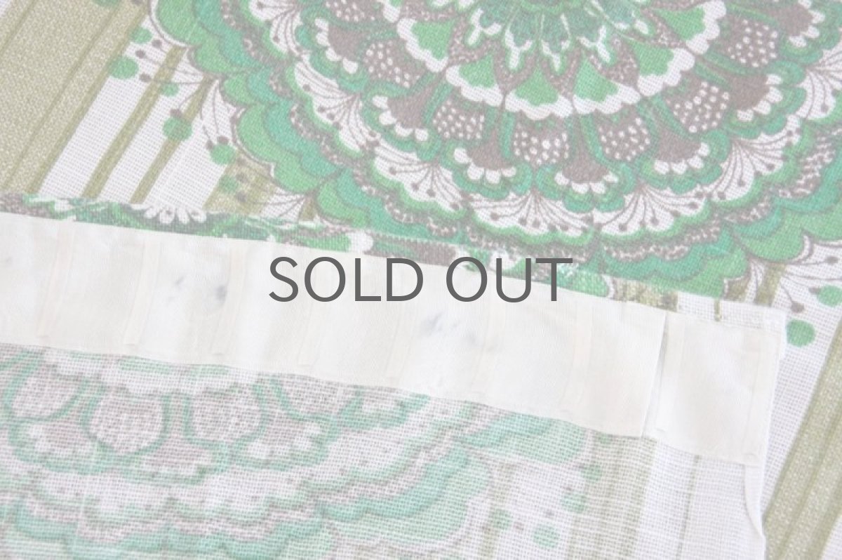 画像3: スウェーデン/ヴィンテージファブリック/カーテン/グリーン/215cm (3)