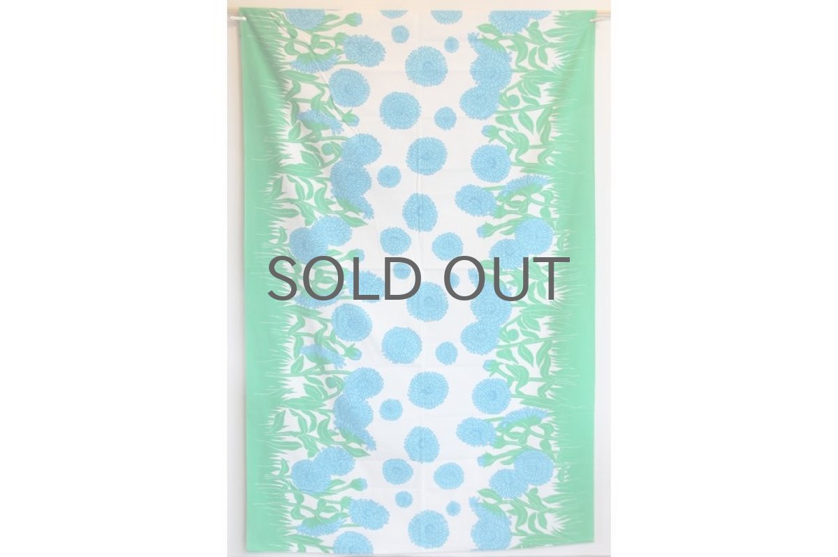 画像2: 北欧ビンテージファブリック/スウェーデン/ブルーダリア (2)