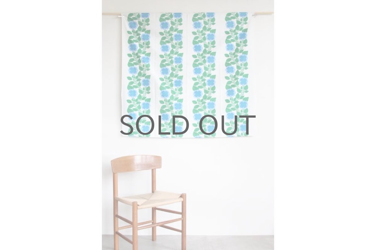 画像3: 北欧ビンテージファブリック/スウェーデン/ブルーフラワーピンストライプ (3)