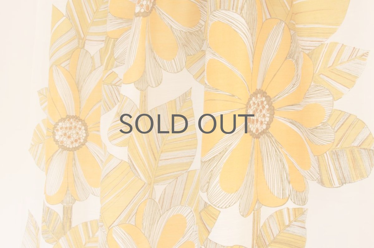 画像3: 北欧ヴィンテージファブリック イエロー大花柄 (3)