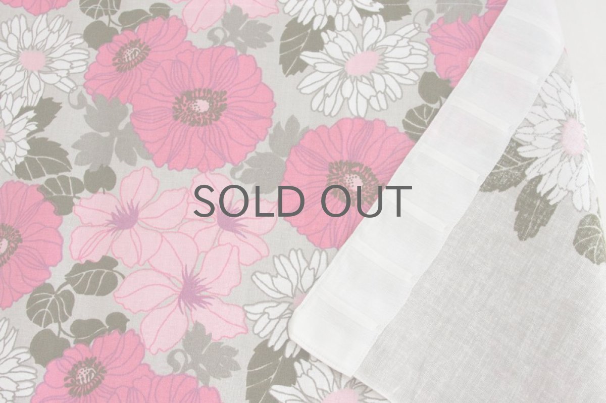 画像5: 北欧ヴィンテージファブリック 生成り×ピンク花 (5)