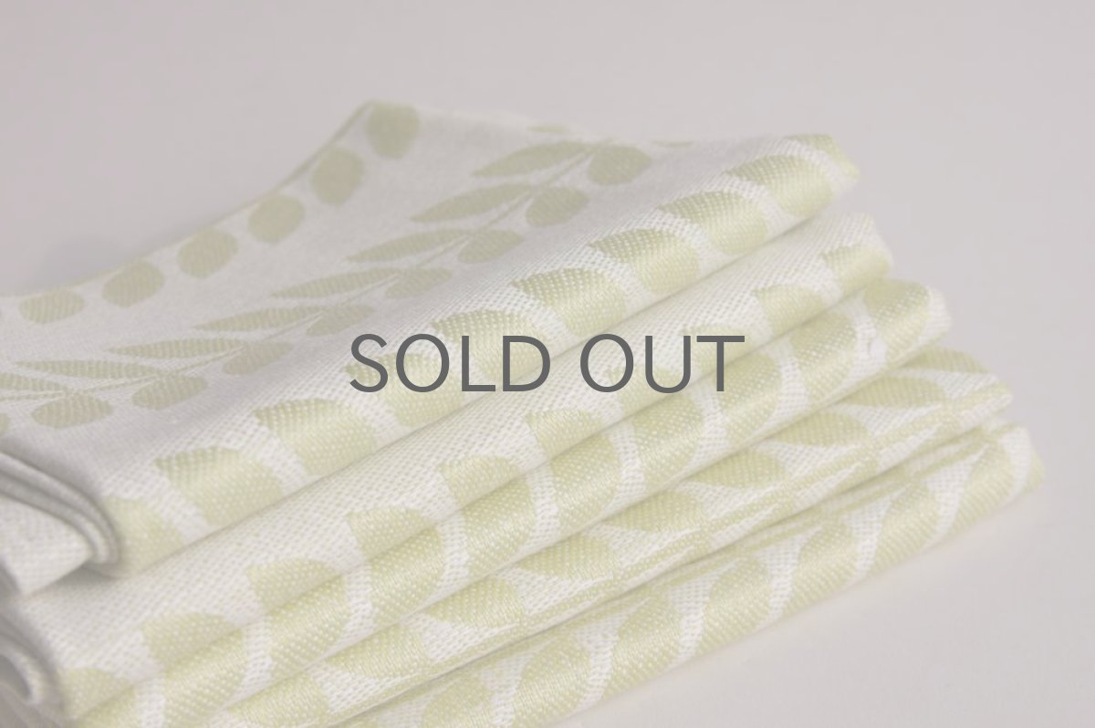 画像3: 北欧ヴィンテージ デットストック キッチンタオル リネン(麻)100% 若葉柄 (3)