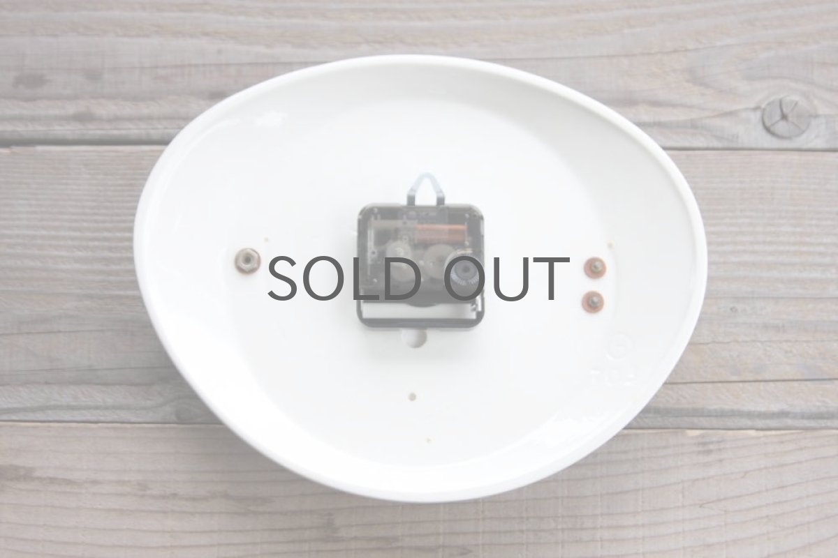 画像6: ヴィンテージ陶製 壁掛け時計Hettich ドイツ製 ライトグレー 新品クロックムーブメント使用 (6)