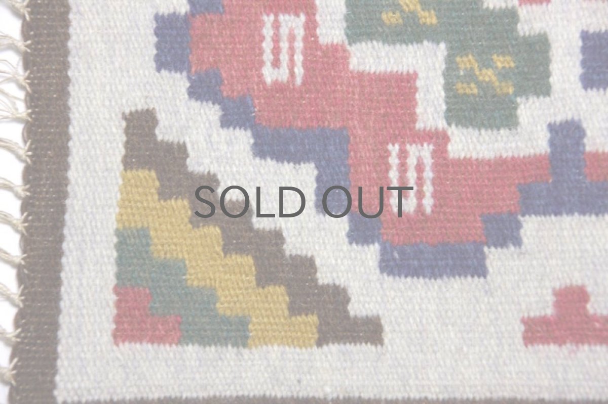 画像2: 北欧ビンテージ／スウェーデン／手織り物／ローラカン織／テーブルセンター/No.1 (2)