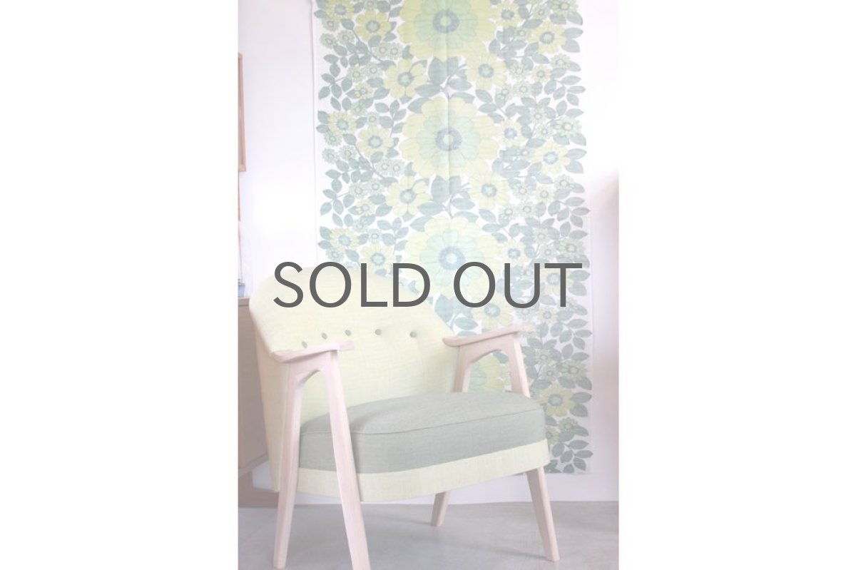 画像5: 北欧ヴィンテージファブリック/スウェーデン/グリーン花柄 (5)