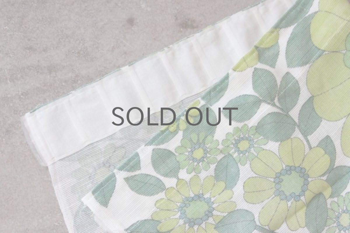 画像4: 北欧ヴィンテージファブリック/スウェーデン/グリーン花柄 (4)