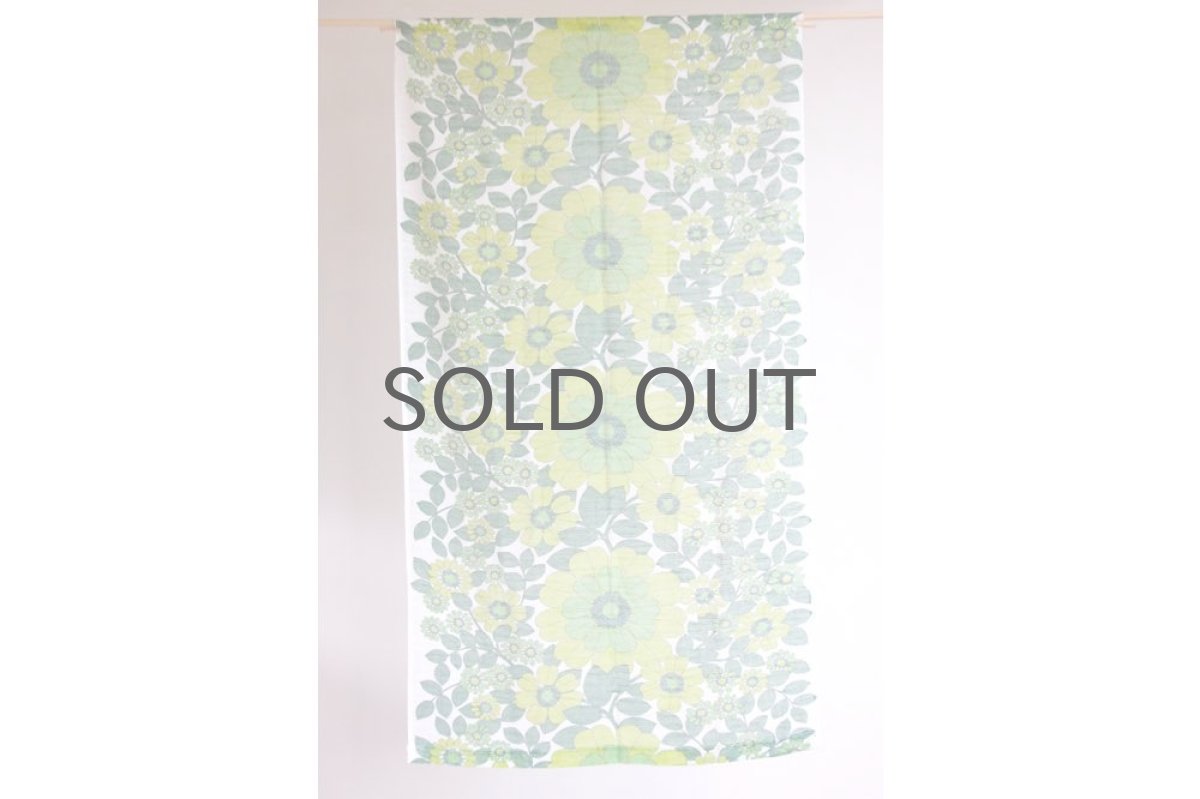 画像2: 北欧ヴィンテージファブリック/スウェーデン/グリーン花柄 (2)