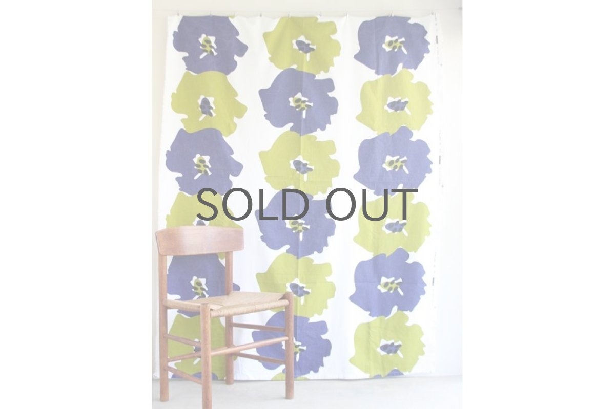 画像5: 北欧ヴィンテージファブリック Björk-Forth　グリーン＆ネイビーフラワー (5)