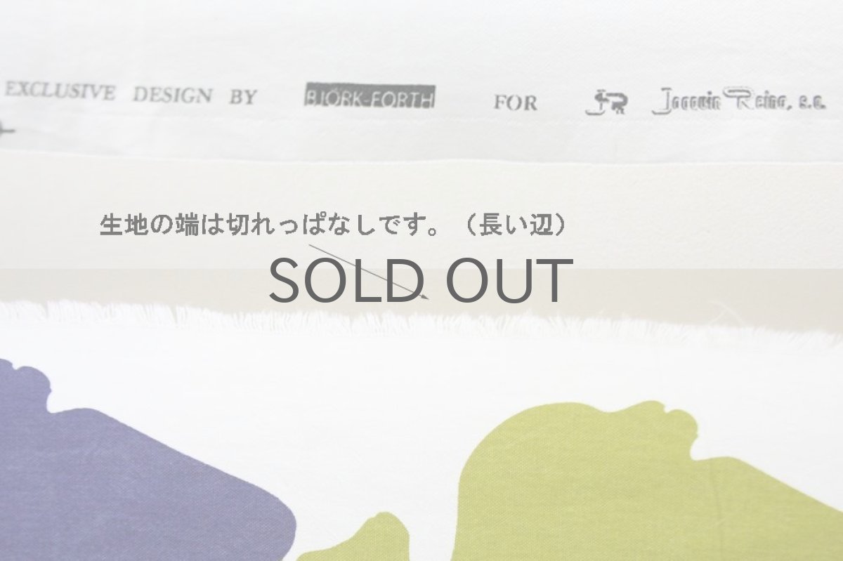 画像4: 北欧ヴィンテージファブリック Björk-Forth　グリーン＆ネイビーフラワー (4)