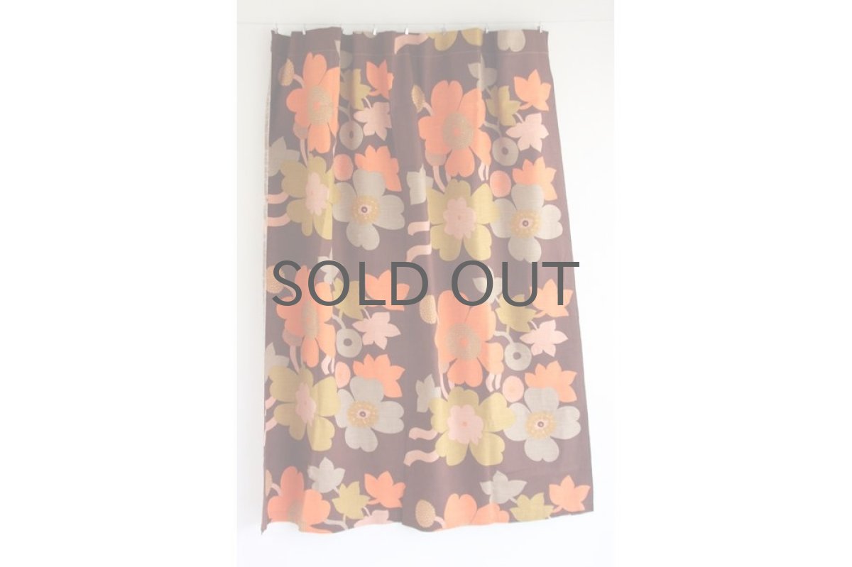 画像2: 北欧ヴィンテージファブリック スウェーデン ブラウン×オレンジ (2)