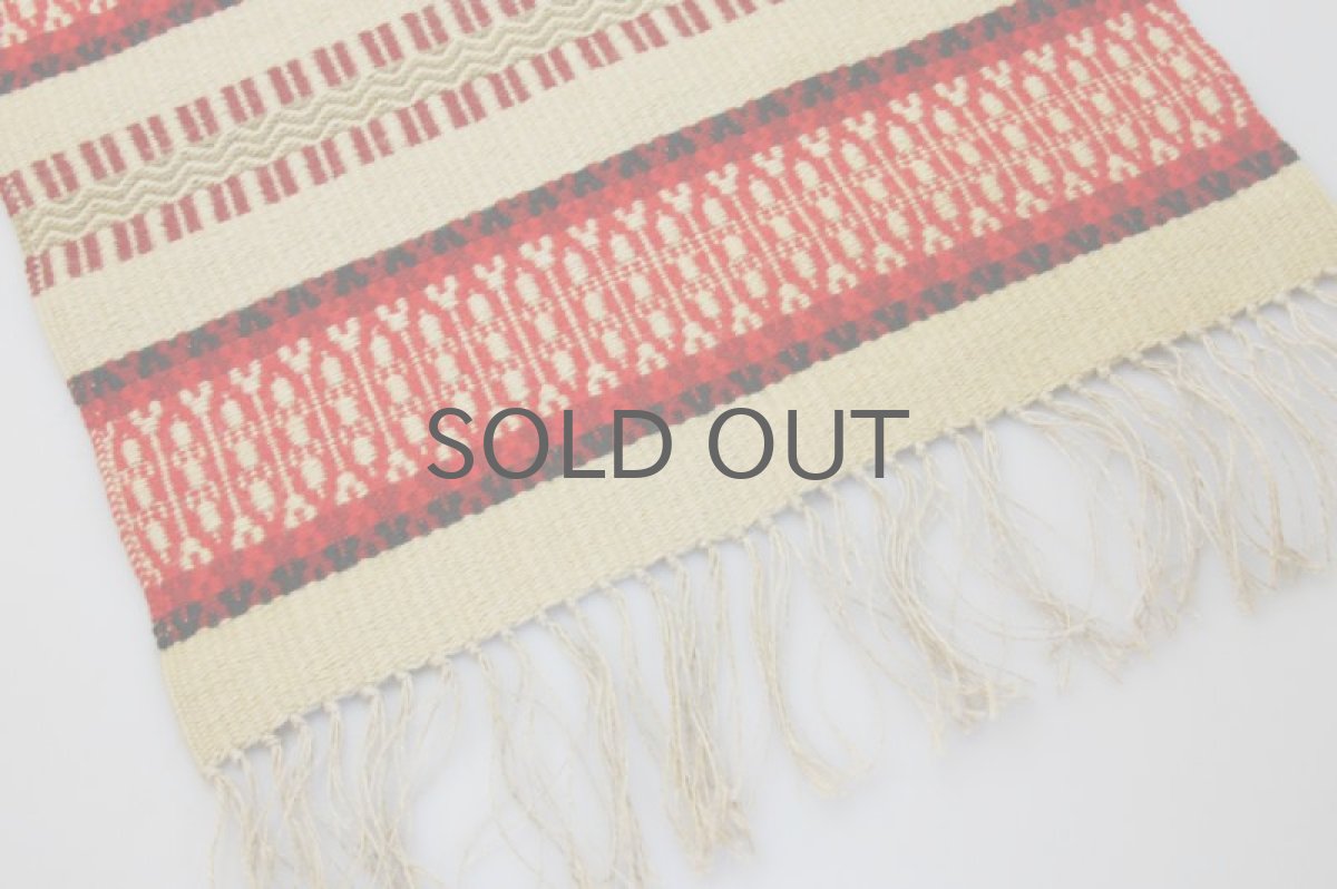 画像3: 北欧ヴィンテージ スウェーデン テーブルセンター 赤×キャメル (3)