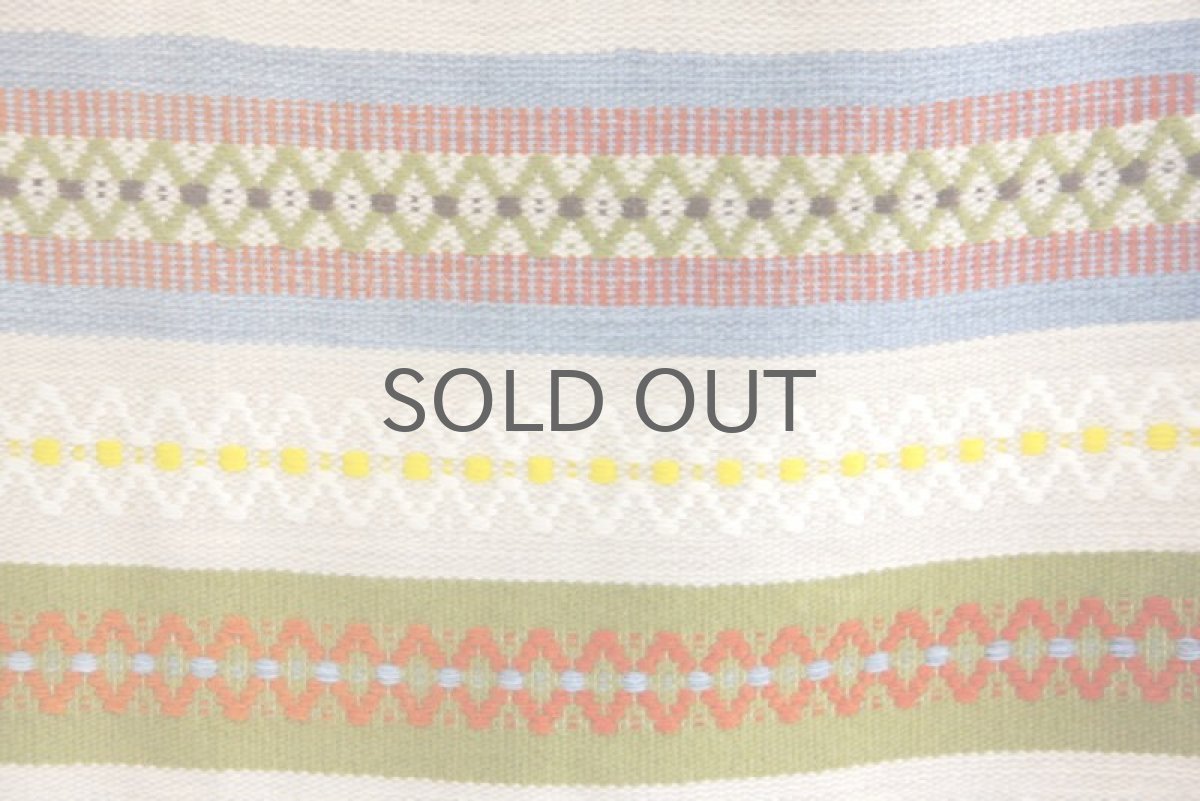 画像3: 北欧ビンテージ　スウェーデン製　ラグ　ブルーグリーン系 (3)