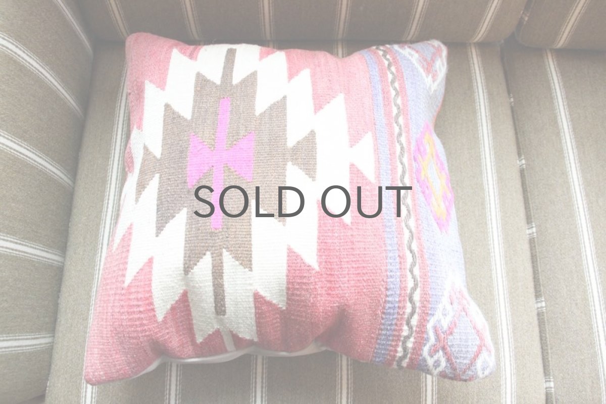 画像3: オールドキリム/クッションカヴァー/40cm/ No.2/中綿クッション付き (3)