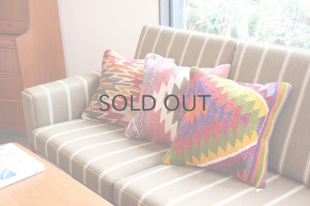 画像5: オールドキリム/クッションカヴァー/40cm/ No.2/中綿クッション付き (5)