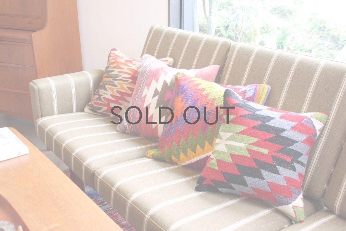 画像5: オールドキリム/クッションカヴァー/40cm/ No.1/中綿クッション付き (5)