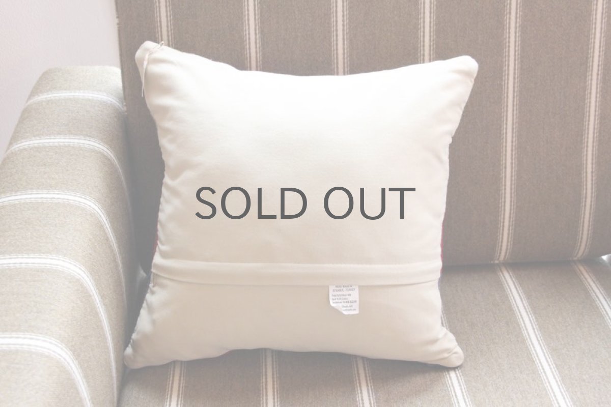 画像4: オールドキリム/クッションカヴァー/38cm/ No.4/中綿クッション付き (4)