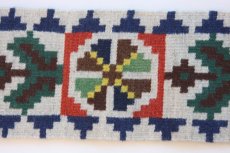 画像2: 北欧ビンテージ／スウェーデン／手織り物／フレミッシュ織り／花＆花 (2)