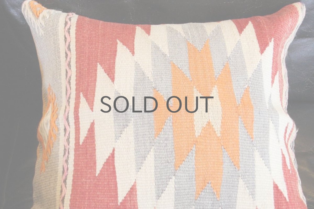 画像2: オールドキリム/クッションカヴァー/40cm/ No.1/中綿クッション付き (2)