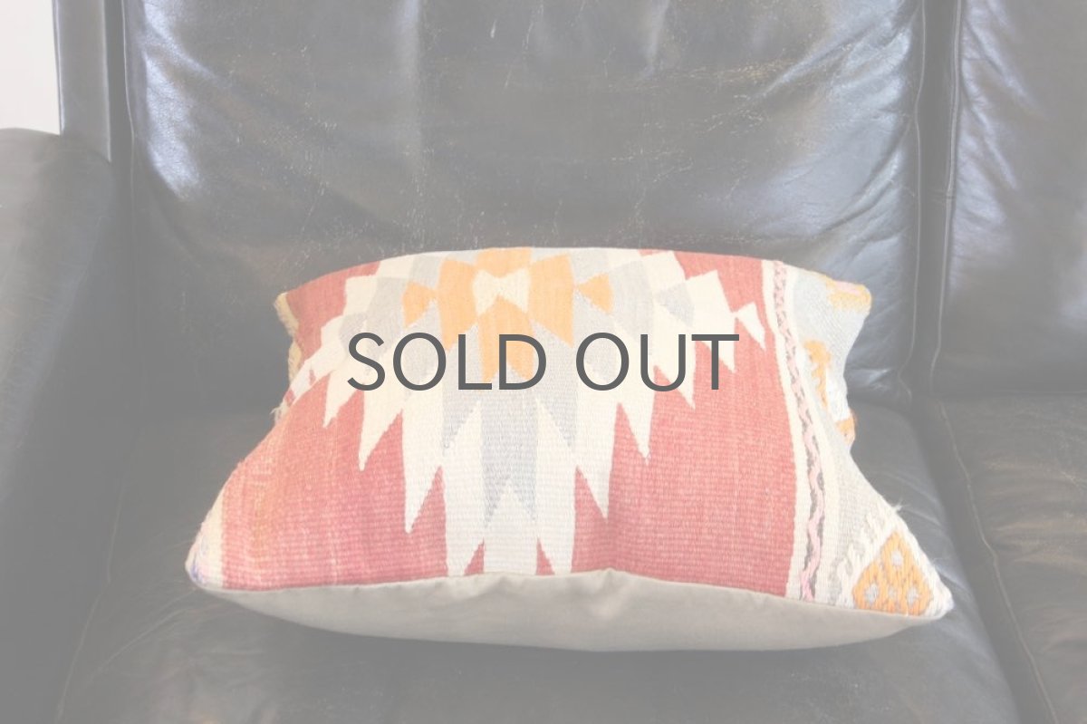 画像3: オールドキリム/クッションカヴァー/40cm/ No.1/中綿クッション付き (3)