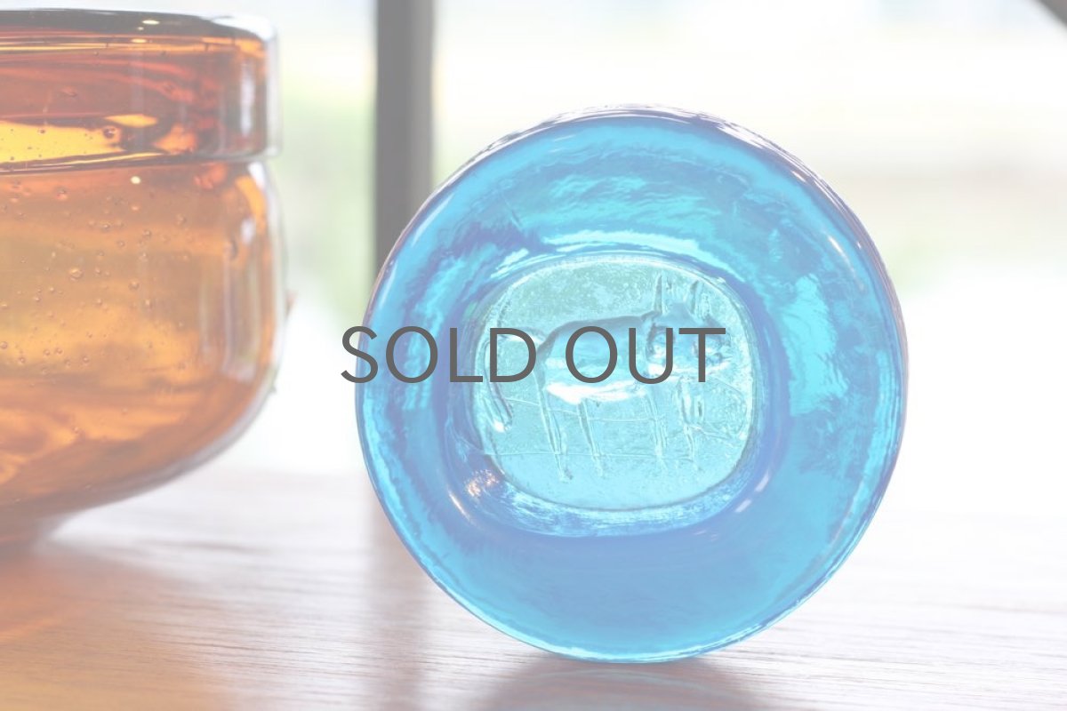 画像5: Erik Hoglund/エリックホグラン/ガラス/ネコのアッシュトレイ/Mサイズ ライトブルー (5)