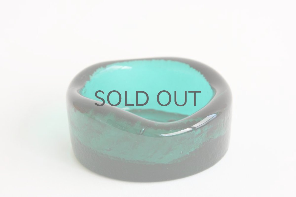 画像4: ErikHoglundエリックホグラン  ガラス ネコ アシュトレイ グリーン (4)