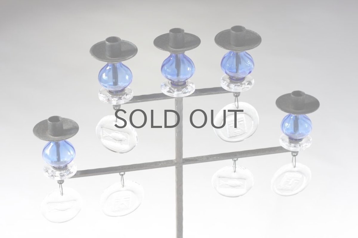画像3: Erik HoglundエリックホグランBODA ガラスキャンドスタンド　ブルー２段５連 (3)