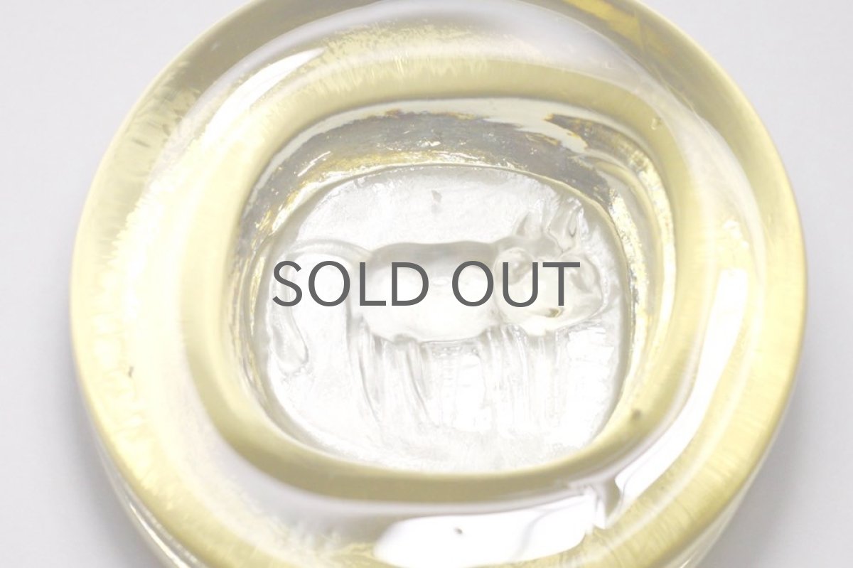 画像2: Erik Hoglund/エリックホグラン /ガラス/ネコのアッシュトレイ/貴重ライトアンバー (2)