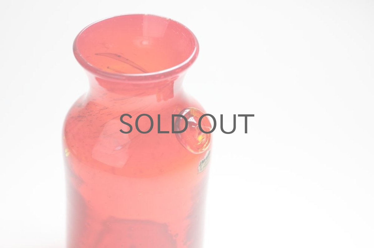 画像2: ErikHoglundエリックホグラン アンバー 気泡入り レッドボトル (2)