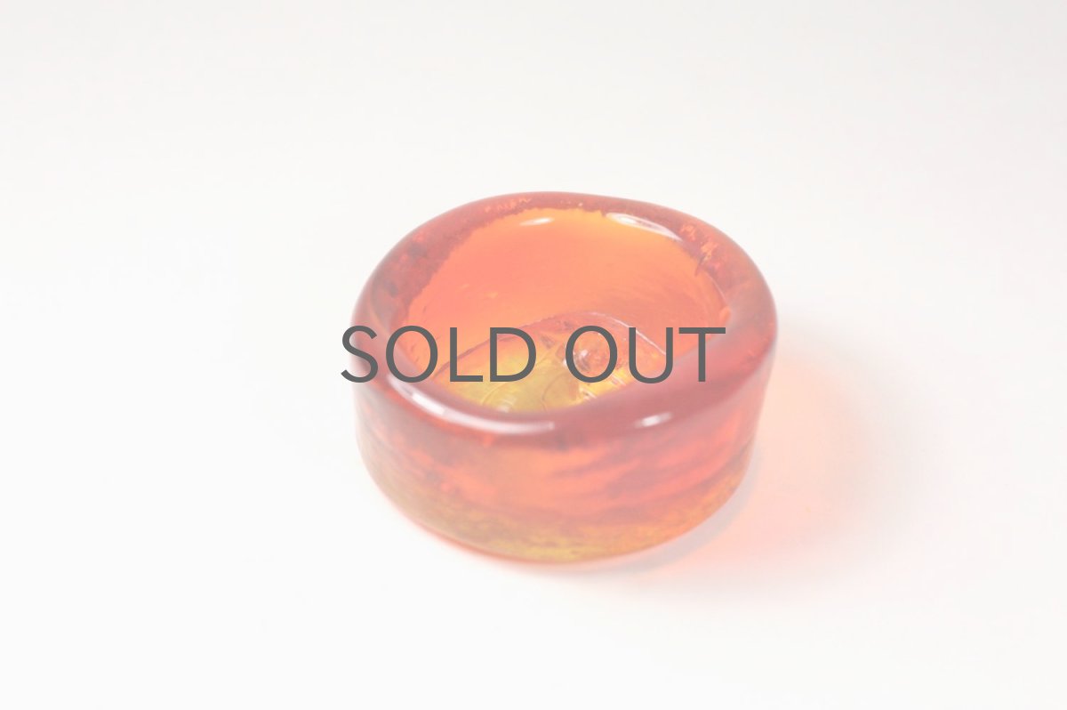 画像2: Erik Hoglund/エリックホグラン/ガラス/アッシュトレイ/オレンジ/ネコ/Sサイズ (2)