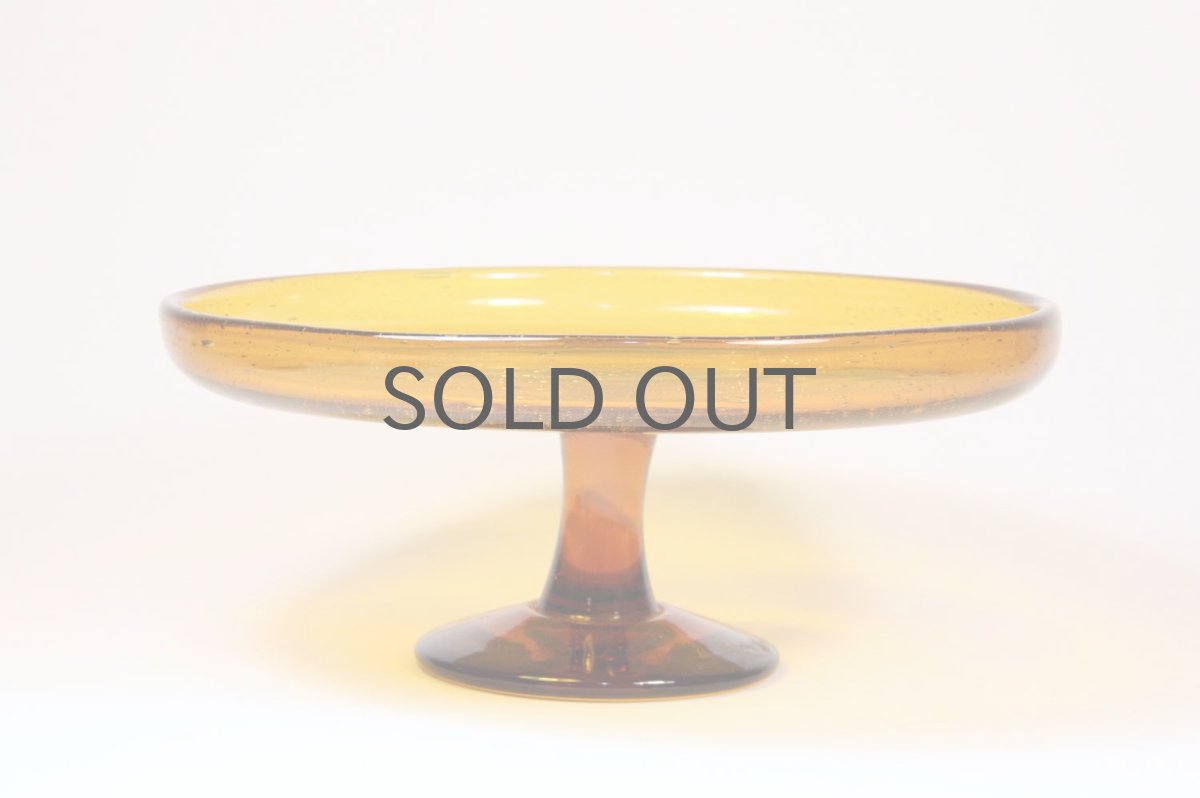 画像3: Erik Hoglund/エリックホグラン/気泡入り/高台皿/ケーキスタンド/アンバー (3)