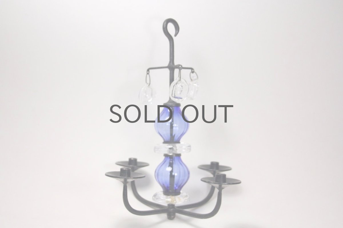 画像4: Erik Hoglund/エリックホグラン/BODA社製/ガラスキャンドル/シャンデリア/2連/ブルー (4)