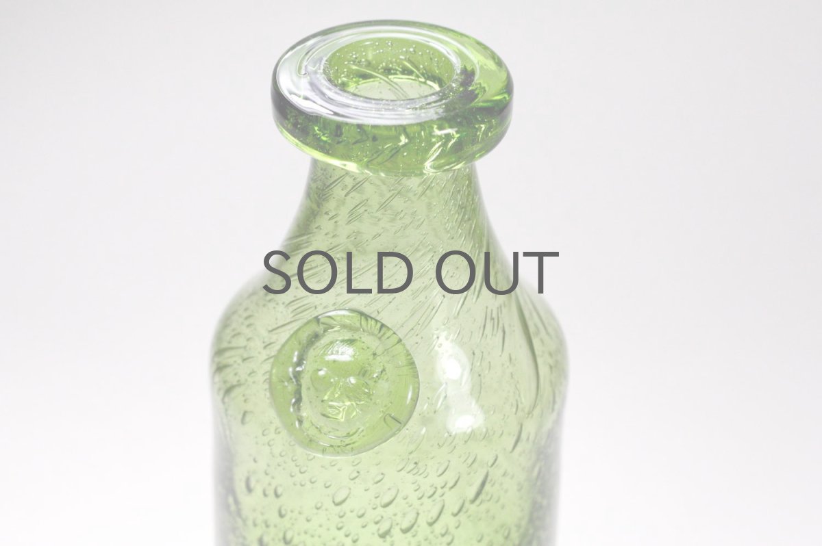 画像2: ErikHoglund/エリックホグラン/気泡入り/ボトル/オーナメント顔付き/グリーン (2)