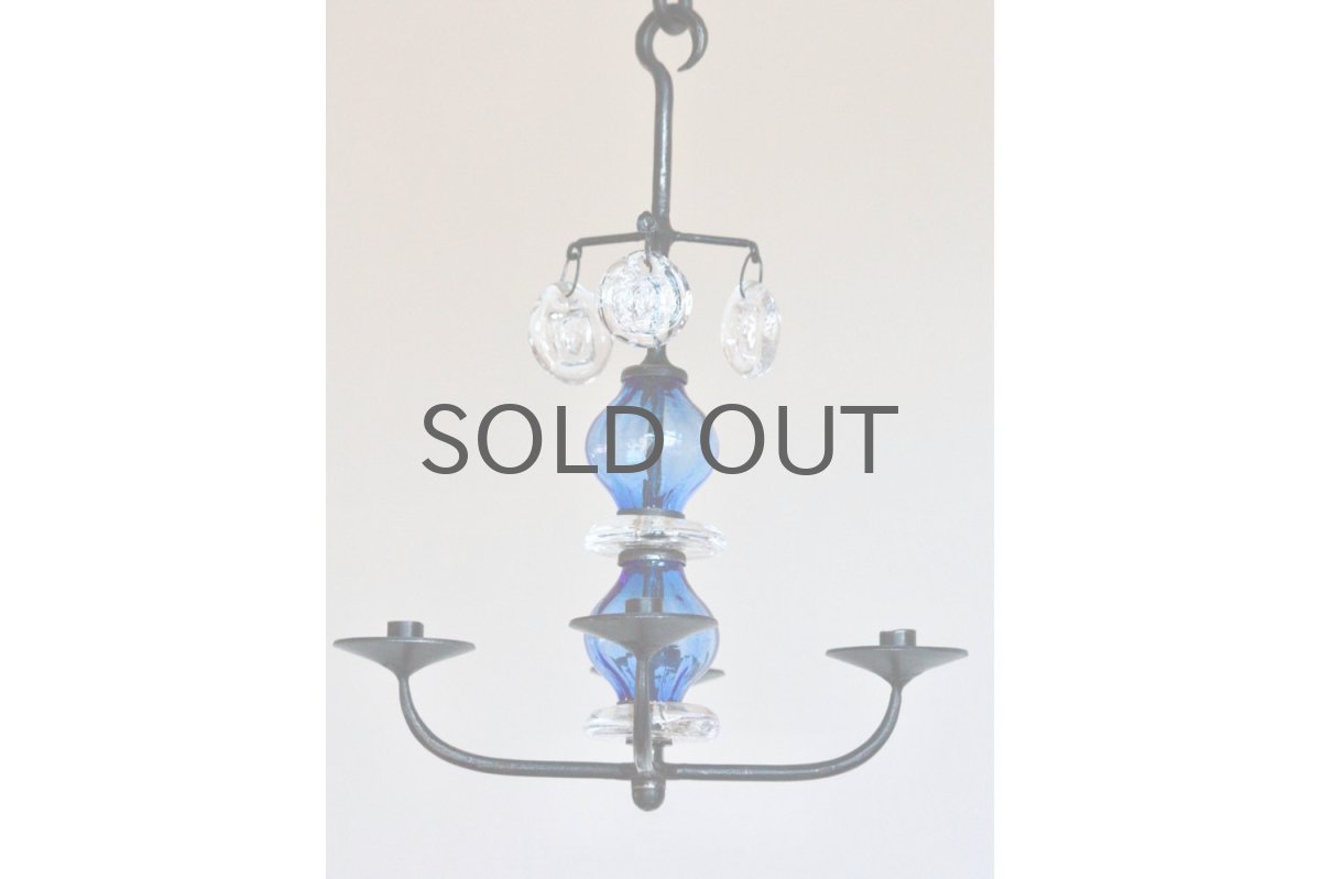 画像2: Erik Hoglund/エリックホグラン/BODA社製/キャンドルホルダー/シャンデリア/2連/ブルー (2)