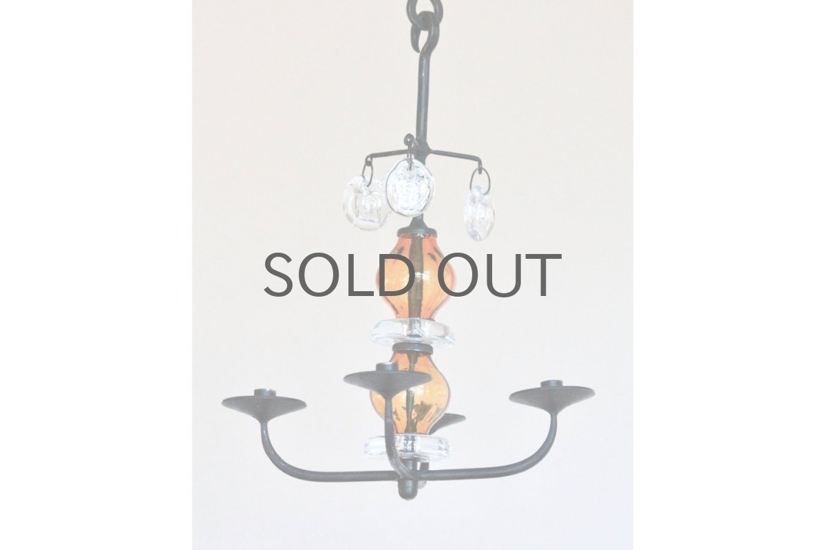 画像2: Erik Hoglund/エリックホグラン/BODA社製/キャンドルホルダー/シャンデリア/2連/アンバー (2)