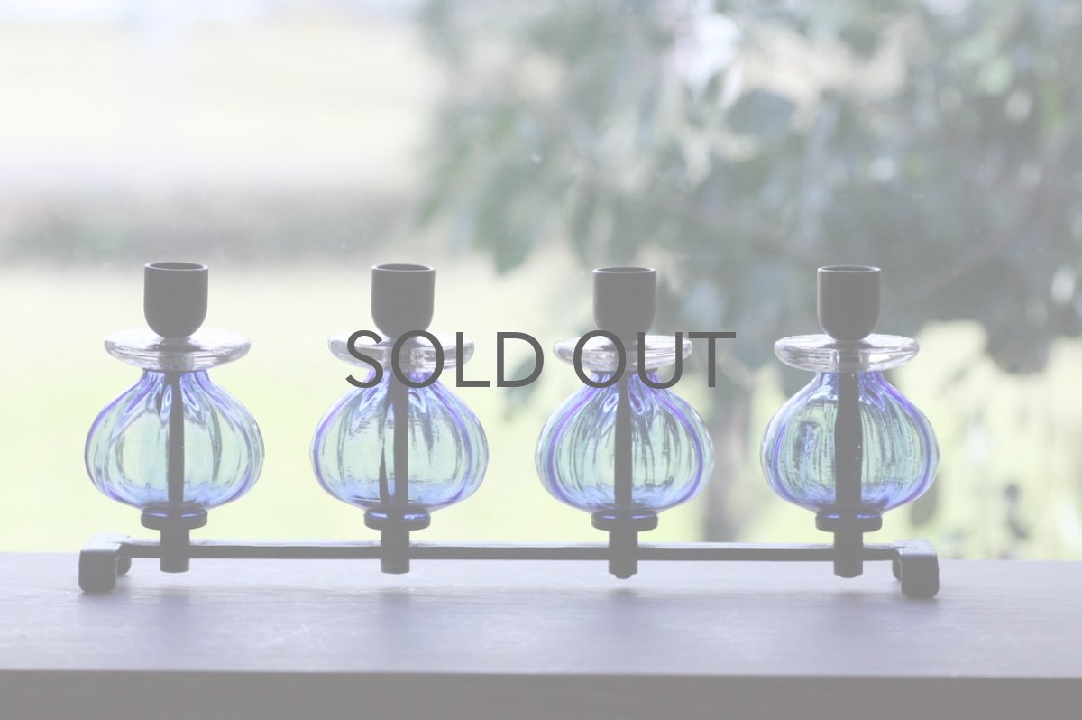 画像8: Erik Hoglund/エリックホグラン/BODA社製/ガラスキャンドルホルダー/4連ブルー (8)