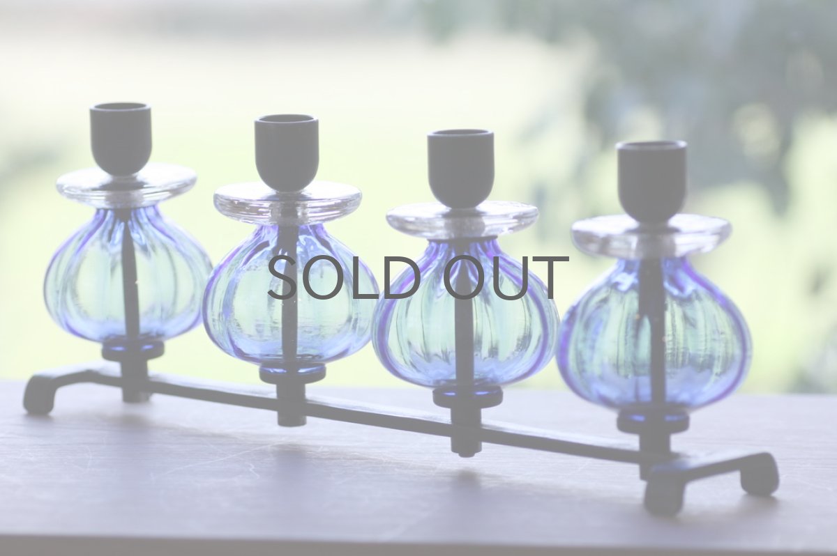 画像9: Erik Hoglund/エリックホグラン/BODA社製/ガラスキャンドルホルダー/4連ブルー (9)