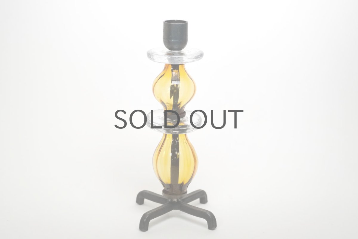 画像2: Erik Hoglund/エリックホグラン/BODA社製/ガラスキャンドルホルダー/2連アンバー (2)