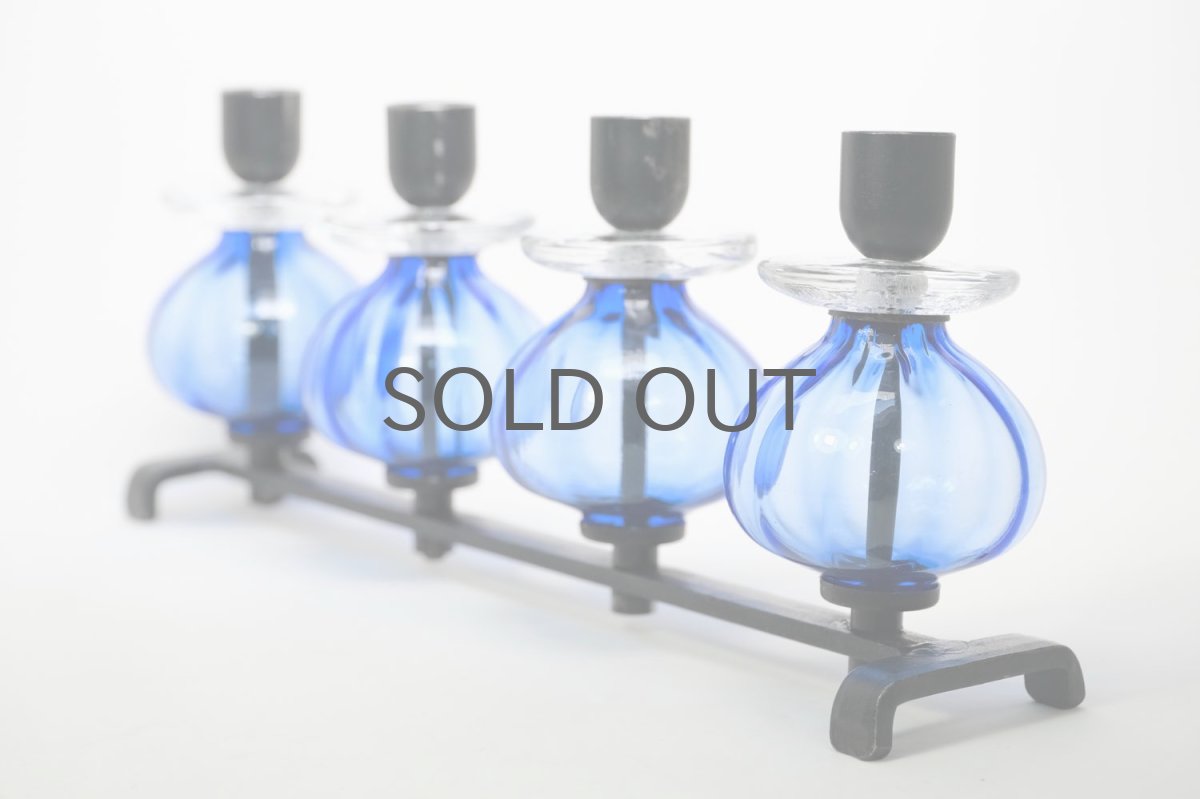 画像5: Erik Hoglund/エリックホグラン/BODA社製/ガラスキャンドルホルダー/4連ブルー (5)