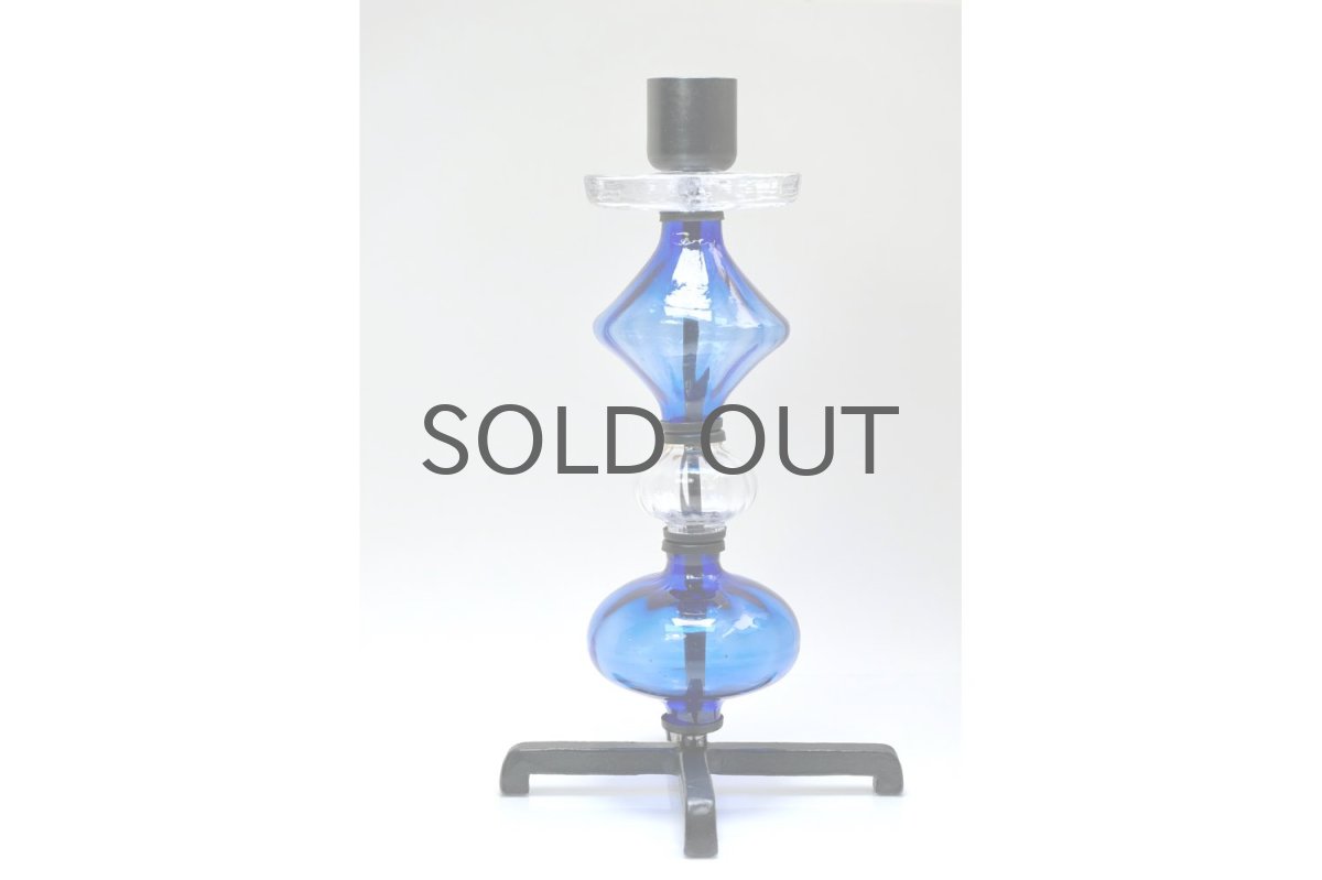 画像2: Erik Hoglund/エリックホグラン/ BODA社製/ガラスキャンドスタンド/ブルー3連 (2)