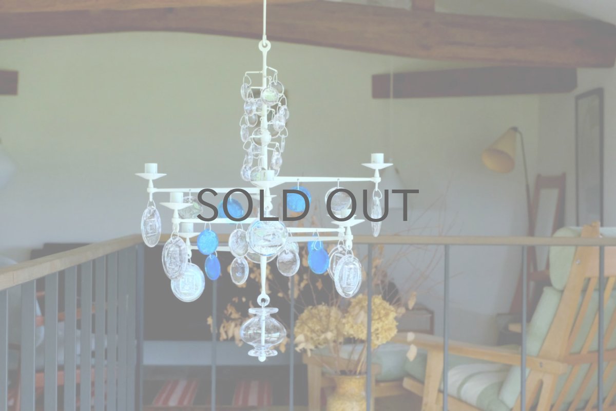 画像11: Erik Hoglund/エリックホグラン/BODA社製/ガラスキャンドル/シャンデリア/ホワイト/ブルー&クリアガラス (11)