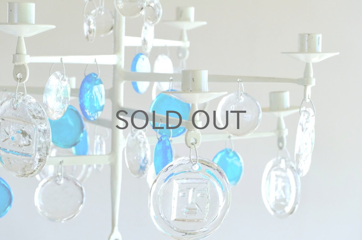 画像5: Erik Hoglund/エリックホグラン/BODA社製/ガラスキャンドル/シャンデリア/ホワイト/ブルー&クリアガラス (5)