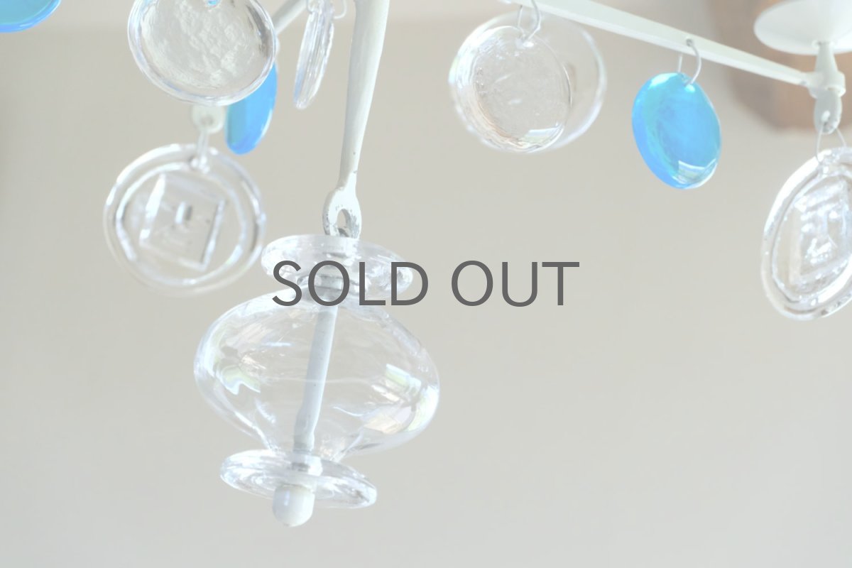 画像6: Erik Hoglund/エリックホグラン/BODA社製/ガラスキャンドル/シャンデリア/ホワイト/ブルー&クリアガラス (6)