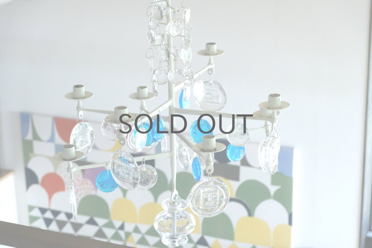 画像10: Erik Hoglund/エリックホグラン/BODA社製/ガラスキャンドル/シャンデリア/ホワイト/ブルー&クリアガラス (10)