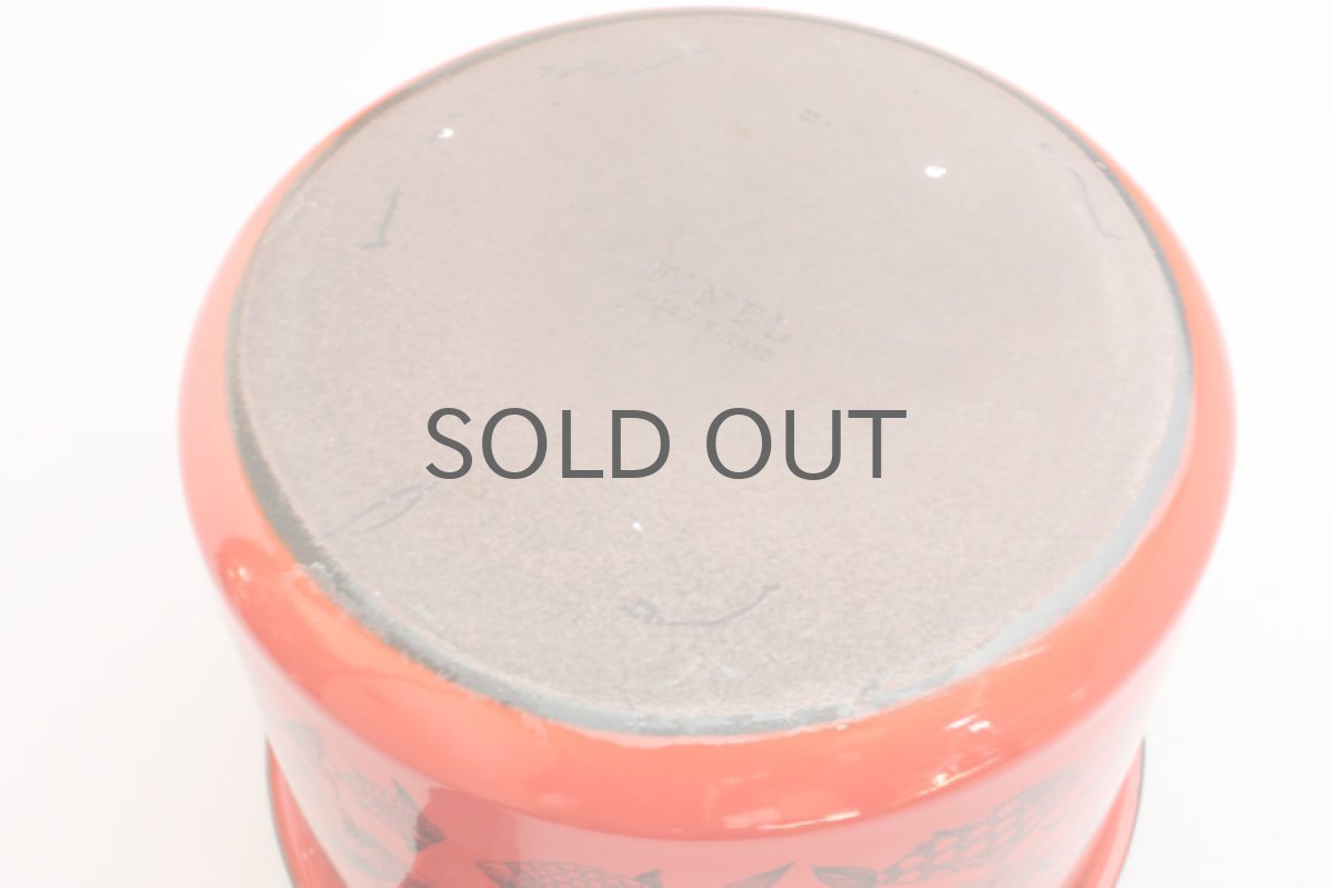 画像3: Finelフィネル エナメル片手鍋 魚柄赤 (3)