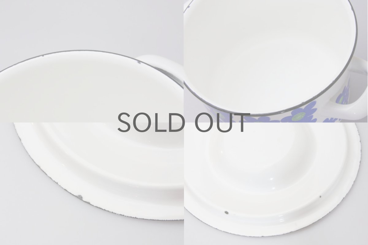 画像5: Finel /フィネル ブルー花エナメル 両手鍋 Sサイズ (5)