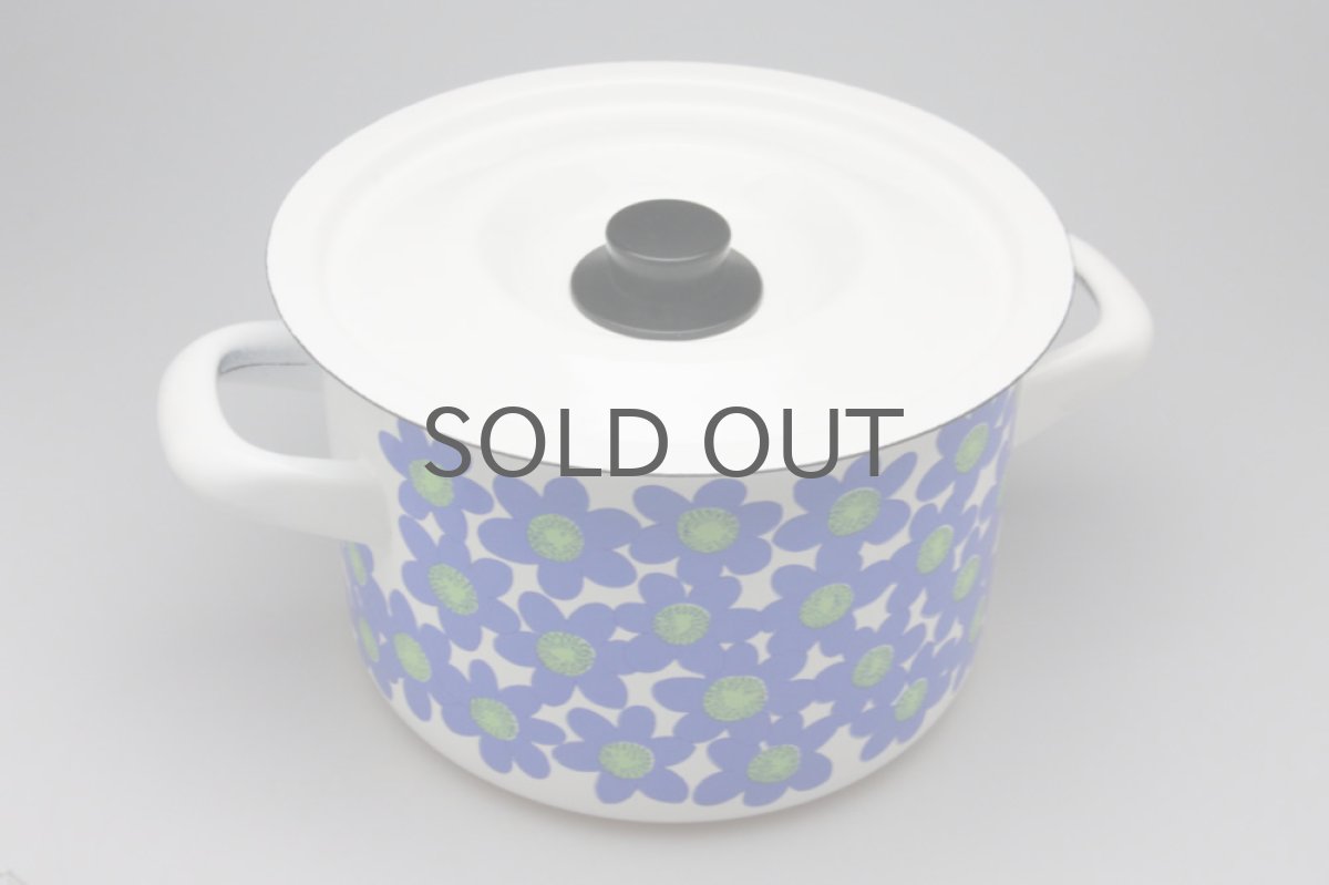 画像5: Finel /フィネル　ブルー花エナメル　両手鍋　Lサイズ (5)