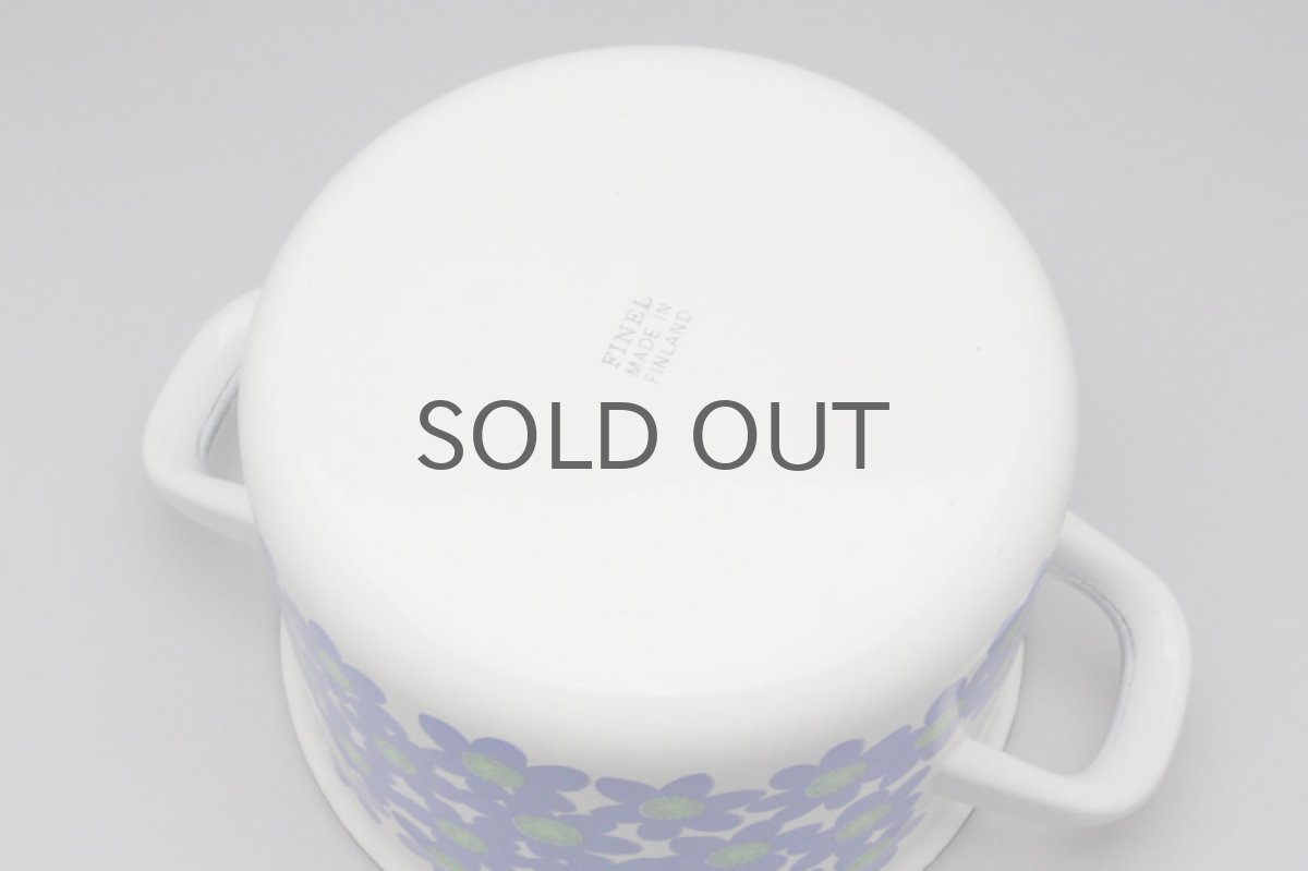 画像4: Finel /フィネル　ブルー花エナメル　両手鍋　Lサイズ (4)